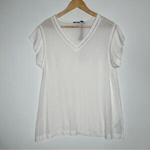 NWT - Buffalo David Bitton Womens Size M Short Sleeve V-Neck Top Embroidered